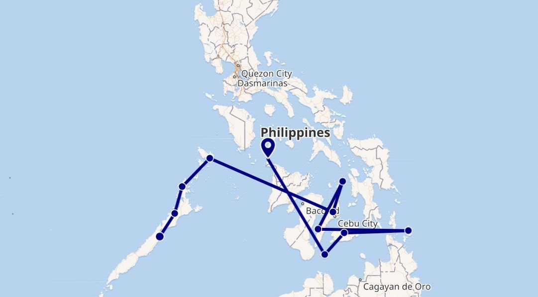 Map - The Philippines 30 Day Travel Itinerary
