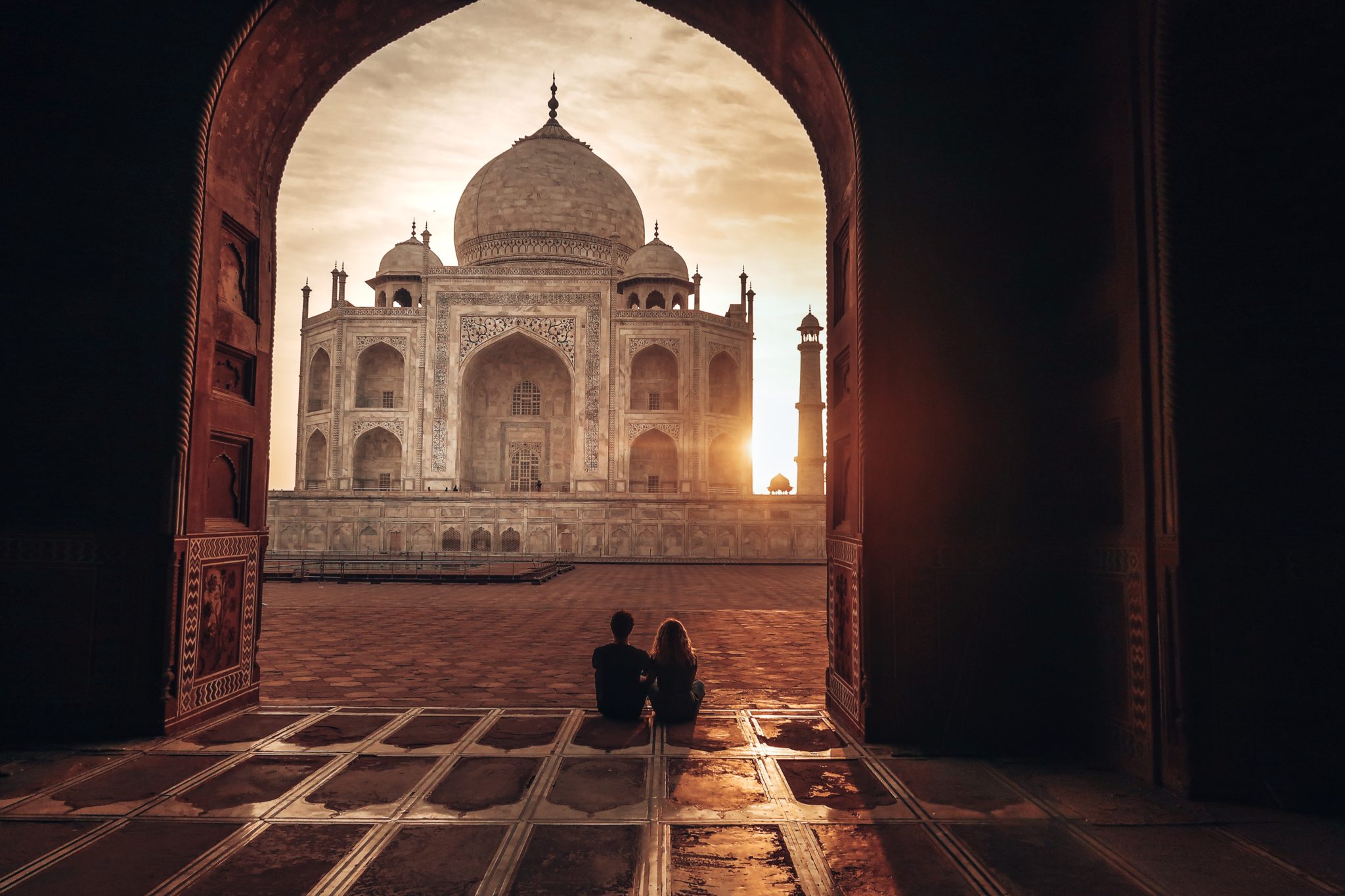 Doorway shot of the Taj Mahal